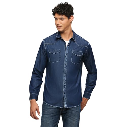 Image of Pepe Jeans Men's Cotton Solid Regular Fit Shirt