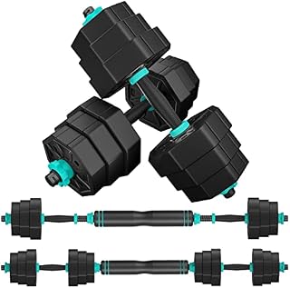 ARUNDO Dumbbells Set 20/30KG, 2 in 1 Dumbbell Barbell Lifting Set Workout Weight Set for Home Gym Equipment Lifting Set Strength Training Equipment,Anti slip adjustable Dumbbell Set