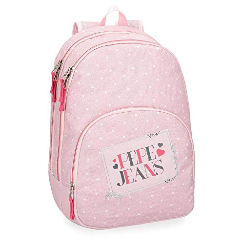 Pepe Jeans Olaia Mochila adaptable a carro  doble compartimento  44 cm  color Rosa