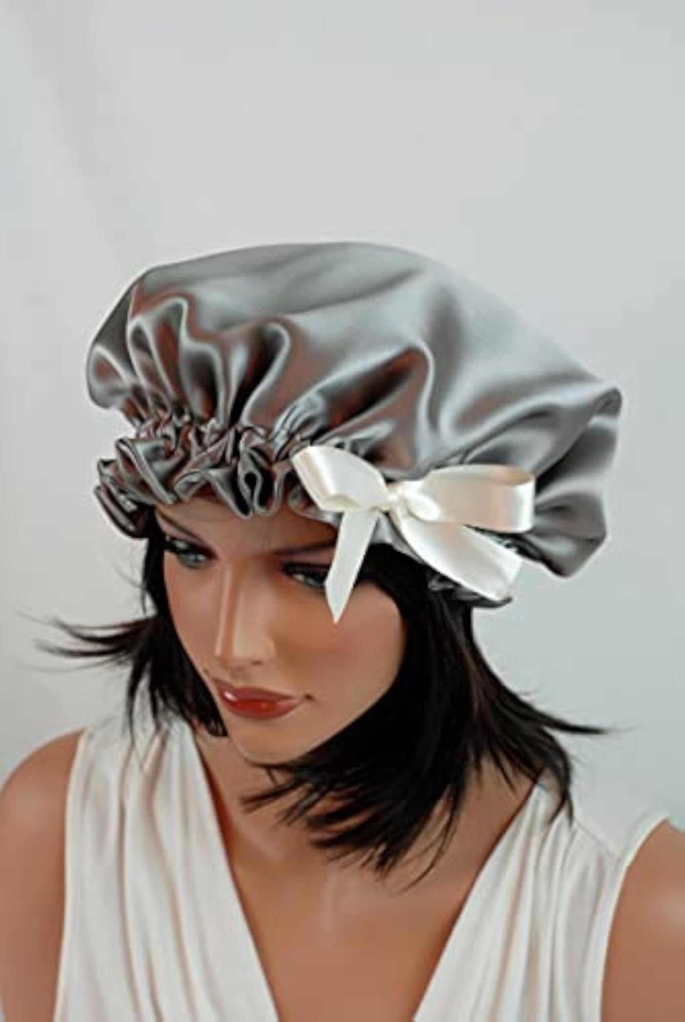 Adjustable Satin Sleep Cap for Women, Double Layered