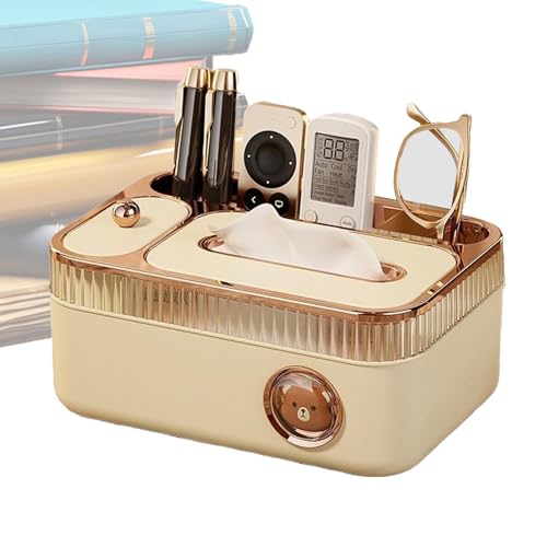 Organizador De Cajas De Pañuelos con Almacenamiento | Organizador para Dispensador De Toallitas Faciales | Porta Mandos A Distancia Y Dispensador para Dormitorio Sala Baño Cocina Hogar Coche Tocador