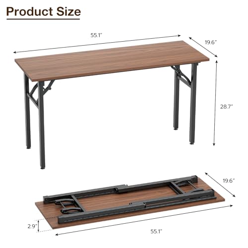 image for TEMI Long Computer Desk Folding Table - 55.1