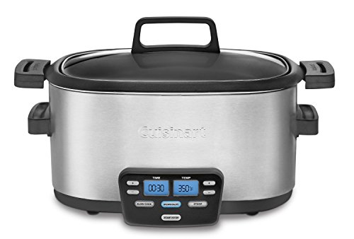 Image of Cuisinart MSC-600FR Cuisinart MSC-600FR 3-In-1 Cook Central 6-Quart Multi-Cooker: Slow Cooker, Brown/Saute, Steamer, Silver (Renewed)