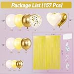 157Pcs Pastel Yellow White and Gold Balloons Garland Arch Kit with Macaron Yellow Fringe Curtain for Baby Shower Birthday Wedding Gender Reveal Sunflower Honeybee Theme Party Decorations - Image 2