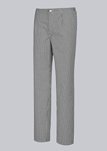 BP 1650-801-33-56 Koch-/Bäckerhose, mit Bundfalten und Taschen, 215,00 g/m² Stoffmischung, schwarz-weißes Karomuster, 56