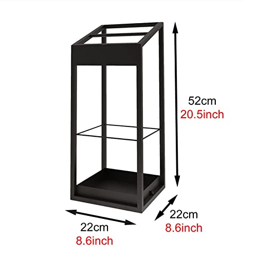 Porte-parapluie support carré en métal noir moderne compact