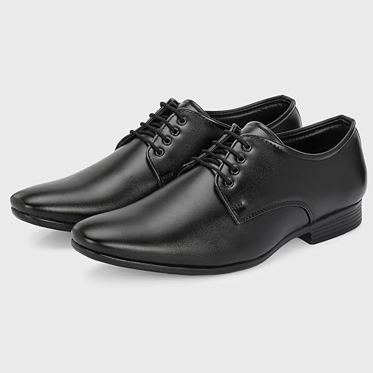 Men's Classic Oxford Dress Shoes, Black Leather, Lace-up Design2