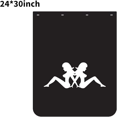 Miniatura 5 de 24 pulgadas de ancho x 30 pulgadas de largo, par de solapas de barro negro de goma y remolque para semirremolques de servicio pesado (310huoche)