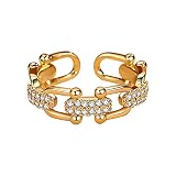 Xmiral Diamond Chains Ring for Women Fashion Jewelry accessoires populaires pour femme Classeur Bijoux Bijoux