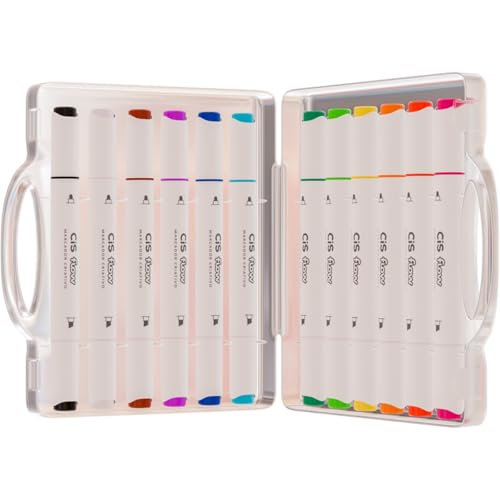 CiS, Marcador Criativo CiS Flow Estojo Maleta - 12 Cores