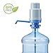 Dolphin Manual Water Pump for 2 to 6 Gallon Bottles, Blue Manual Hand Pressure Water Dispenser, Secure Fit on Crown Top Jugs, 3 Tube Lengths, Sanitary Cap (Free of BPA)