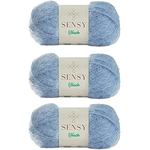 3 Skeins of Sensy Touch Yarn, 3.5 oz, 268 Yards, Gauge 3 Light (Blue) Cover
