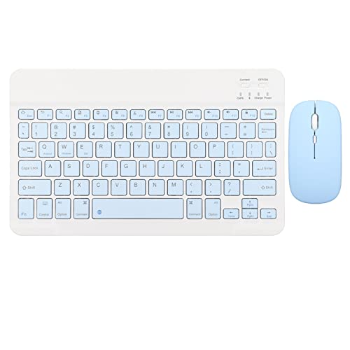 Teclado Y Ratón Inalámbricos, Juego de Teclado Bluetooth de 10 Pulgadas con Carga USB, Teclado Inalámbrico Ultrafino Y...