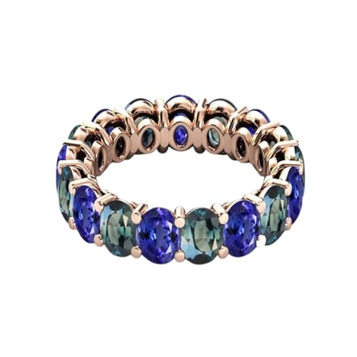 Teal Sapphire Eternity Ring, For Women Multi Gemstone Cluster Wedding Band 925 Sterling Silver Blue Sapphire Promise Ring Anniversary Birthday Mother's Day Valentine's Jewelry3