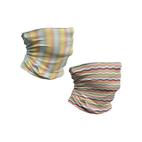 ABAKUHAUS Set de 2 Calentador de Cuello, Espina de pescado líneas de colores Tonos zigzags, Multicolor Cover