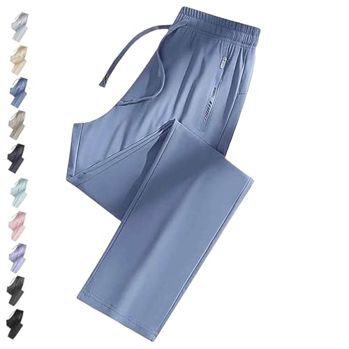 Nallywear Stretch Pants, Cooling Ultra Soft Perfect Drape Casual Pants, Comfort Everyday(Mist Blue,Small_Straight)