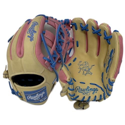 Rawlings | Heart of The Hide Baseball Glove | Single Split Web | Infield 11.5" | Standard Fit | Multiple Colors (Camel Pink Columbia Blue | Single Split Web)