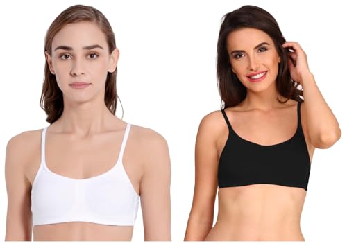 Image of Jockey SS12 Women's Wirefree Non Padded Super Combed Cotton Elastane Stretch Full Coverage Beginners Bra with Adjustable Straps (Pack of 2)