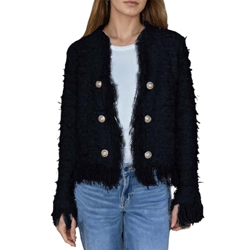 Manteau court à franges pour vos sorties et soirées d'automne