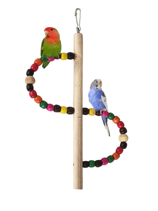 KSK Wooden Hanging Hammock Climbing Natural Swing Pet Birds Cage Toys for Small Parakeet Cockatiel Conures Finches Budgie Love Birds. (Small, Multi Colored) (B0BBBHX66B) Amazon Price History, Amazon Price Tracker