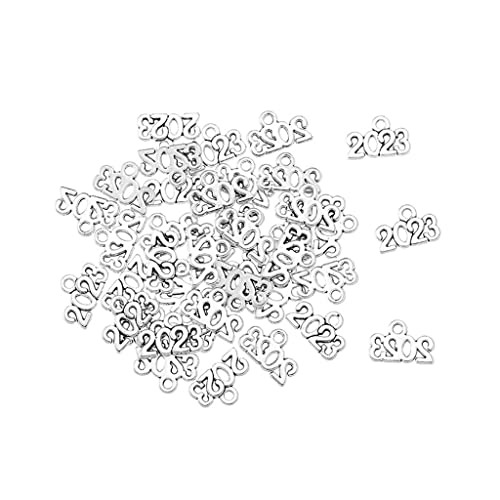 Lot de 60 breloques de l'année 2023 pour la fabrication de bijoux, en alliage de métal avec chiffres 2023 pour boucles d'oreilles, colliers, bracelets, bijoux et loisirs créatifs Cover