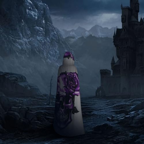 Cape imprimé rose violet et tête de mort style chevalier magicien - 7