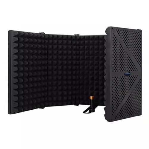 Boîtier d'isolation de microphone à 5 panneaux - Ensemble A noir pour cabine vocale portable