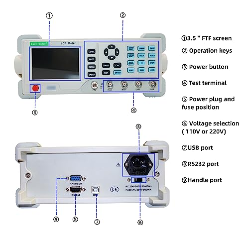 Image of Digital LCR Meter 100Hz~10K Benchtop Inductance Capacitance Meter Resisitance Multimeter Tester with Kelvin clamp