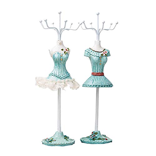 Ysoom Ohrringe Schmuckständer Elegantes Mädchen Blau Rock Styling Schmuck Display Halter Ausstellungsstand Armband Halskette Ring Halterung 2pcs