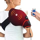 CHEROO Shoulder Heating Pad with Vibration Massager, Auto Shut Off Far Infrared Heated Brace Wrap Support W/Remote Control for Rotator Cuff Joint Tendon Injury Arthritis Pain Relief
