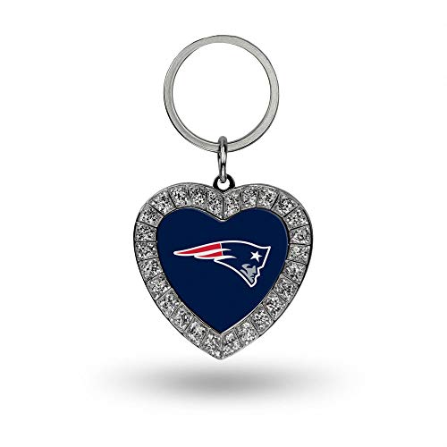 Image of Rico Industries NFL Football Rhinestone Heart Keychain - Great Accessory