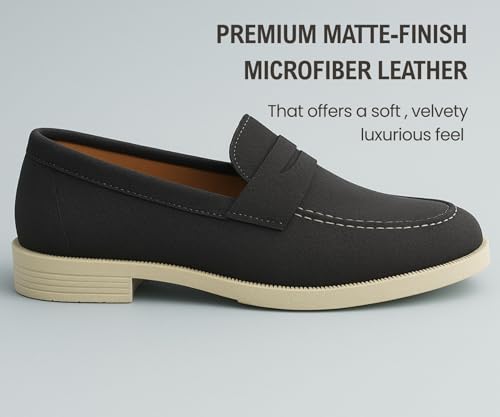 Image of Kraasa Men Premium Driftor 2.0 Block Heel Loafers for Mens, Causals| Lighweight Slip-On's | Soft Cushioned Insole | Super Flexible, Comfortable for Men