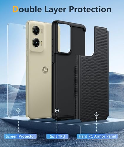 Image of FNTCASE for Moto G Stylus 5G 2024 Case: 14FT Military Grade Drop Protection with Screen Protector Shockproof Rugged Anti-Slip Sweat-Resistant Matte Dual Layer Daily Cover, 6.7 inch