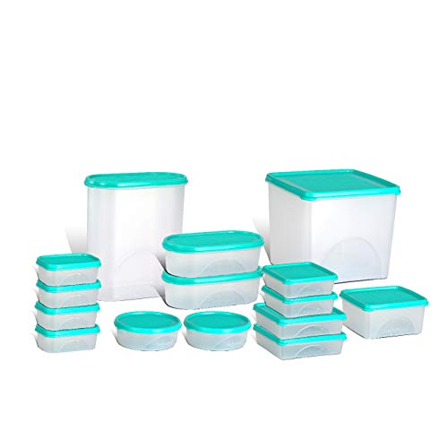 Image of Belocopia - 15 Piece Storage Container for Kitchen Set (11.25 L), Aqua Green