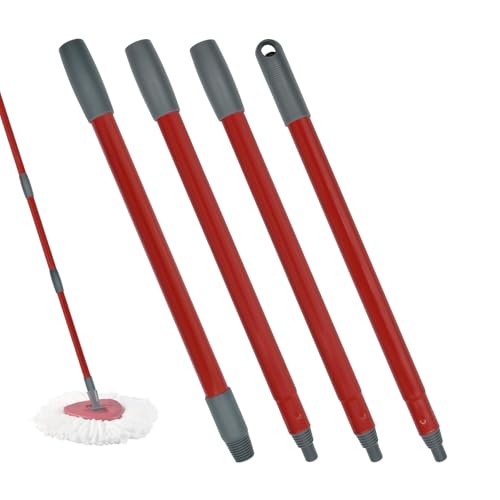 Mango de Repuesto Mop, 4 Secciones compatibles con Vileda Spin Mop, Recargas Giratorias y Escobas Stick para la Limpieza de Suelos