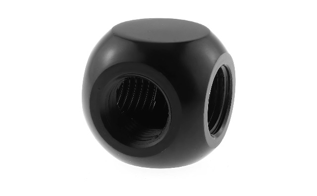 Image of Dracaena.io 2 Pack G1 /4 inch Thread, 3-Way Ball Fitting Extender or Connector for the Computer Water Cooling System, Durable Brass /Copper Material, Black