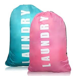 2 Pack Upgrade Extra Large Travel Laundry Bag with...