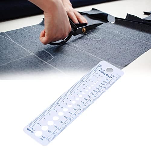 Haofy Kunststoff Stricken Nadel Lineal Gauge, Zoll cm Herrscher Lehre Lineal Sewing Tools US UK Kanada Größen 2-10mm