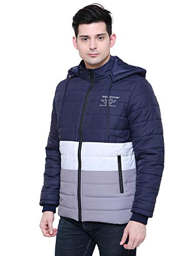 Image of Full Sleeve Nylon Quilted Hooded Jacket for Men