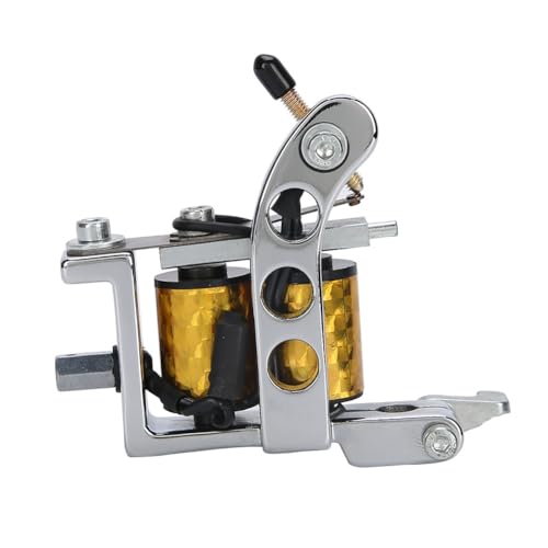 Ttoogo GOLD-65561263 Coil Tattoo Machine Tattoo Equipment Traditional Tattoo Machine 10 Circle Coil Machine Professional Tattoo Machine Tattoo Liner Shader Machine,Gold cover
