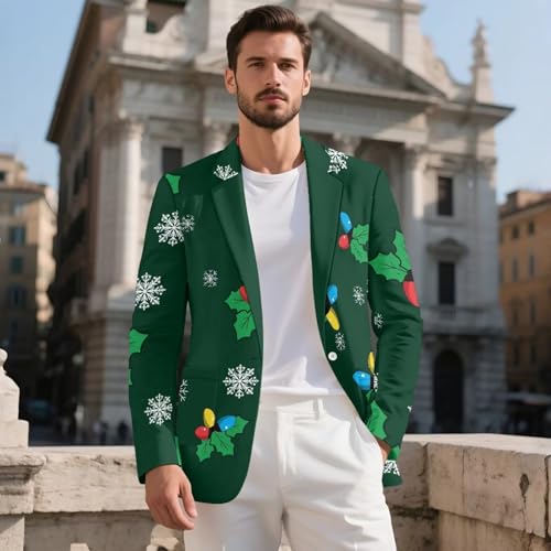 Christmas Jacket for Men Regular Fit Mens Sport Coats for Party Evening Men's Christmas Jacket With Two Pockets2