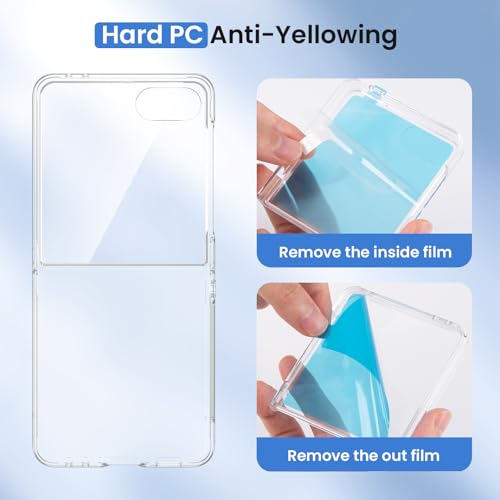 Image of Ruky for Samsung Galaxy Z Flip 7 Case, Support Wireless Charging, Clear | Full Body Cover Hard PC Ultra-Thin Shockproof, Support Wireless Charging Protective Phone Case for Galaxy Z Flip 7, Clear