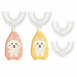 【Pack de 2 unidades con cabezales de cepillo reemplazables】- Este pack incluye 2 cepillos de dientes en forma de U para niños y 2 cabezales de cepillo de recambio. El cabezal del cepillo se puede extraer y lavar para la limpieza diaria.