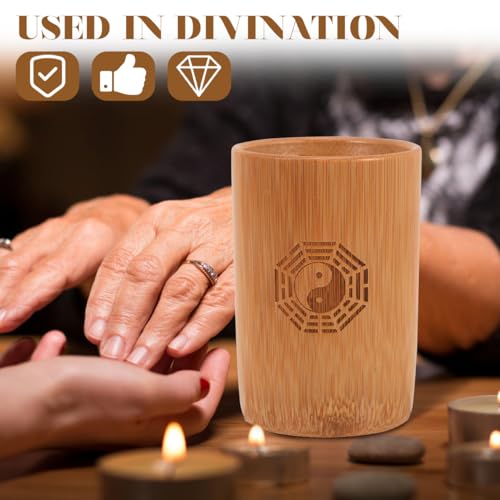 TOYANDONA 1 Satz I Ging Wahrsagerei Bambusrohr chinesische Münzen Feng-Shui-I-Ching-Münzen Wahrsager wahrsagekarten Weissagungsspiel wahrsagende Wahrsagespiel Bambustopf Kupfer