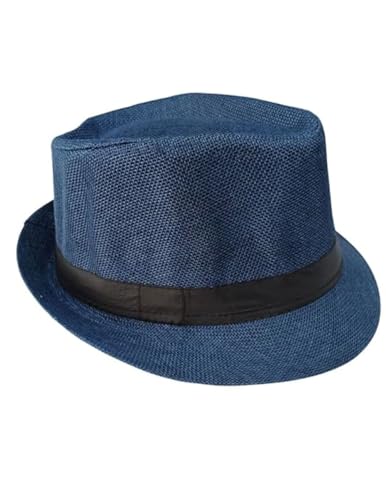 Image of BookMyCostume Blue Western Cowboy & Ballroom Style Hat | Fancy Dress Accessory for Dance, Stage Shows & Theme Parties For Adults
