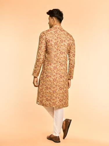 Image of DIWAS BY MANYAVAR Men's Cotton Blend Floral Motifs Printed Kurta (1pc)