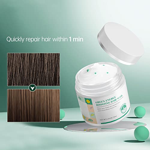 Ropalia Green Energy Boosting Hair Mask, Anti-Hair Loss Repair Deep Conditioner For Dry Damaged Hair, Anti-Frizz Repair Treatment For Split Ends & Breakage Scalp Treatments Hair Care #TOP3