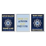 Stupell Industries Atom Cross The Road Scientific Humor Blue Molecules