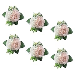 White&pink Boutonniere 6pcs