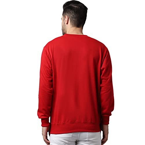 Image of BZR-Men's Fleece Round Neck Regular Sweatshirt (Sw Rrn Black 01-L Black L)(1903)